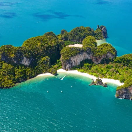Aerial view of Koh Hong in Krabi province, Thailand